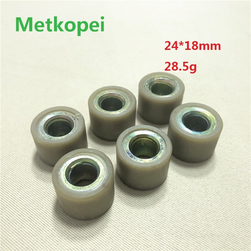 6 pcs Variator Roller Weight 24x18mm for Scooter ATV CFMOTO CF250 CH250 CN250 Foresight 250 FORZA 250 28.5g