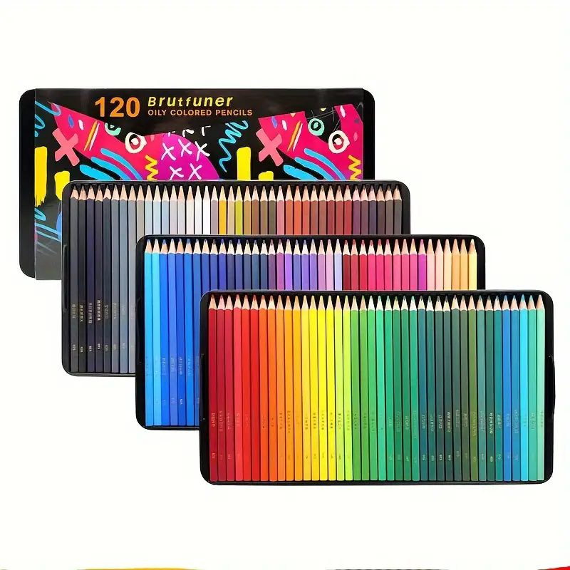 Brutfuner 72/120 Kolorowe Luksusowe Kredki Olejne w Metalowym Pudełku Nowej Generacji premia Rdzeń Kwadratowy Zestaw Kredkowych: Czerwony