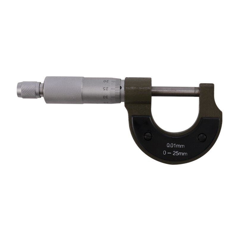High Precision 0-25mm 0.01mm Metric Outer Diameter Micrometer Caliper Tool with Miniature Wrench