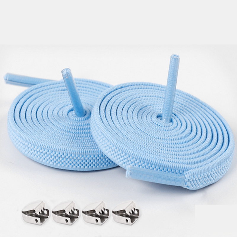 Lacets élastiques rapide sans nœuds à fermoir en métal pour chaussures, lacet plat pour baskets, chaussure de sécurité pour enfants ou adultes unisexes, 1 paire