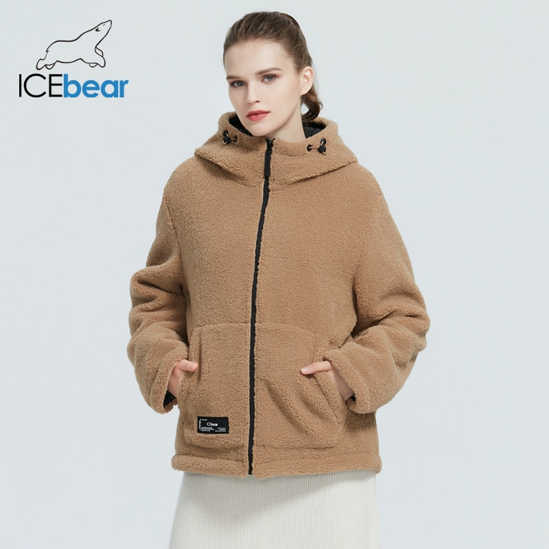 Icebear Winter Vrouwen Jas Korte Katoenen Jas Polar Fleece Jas Unisex Kleding MWC20966D