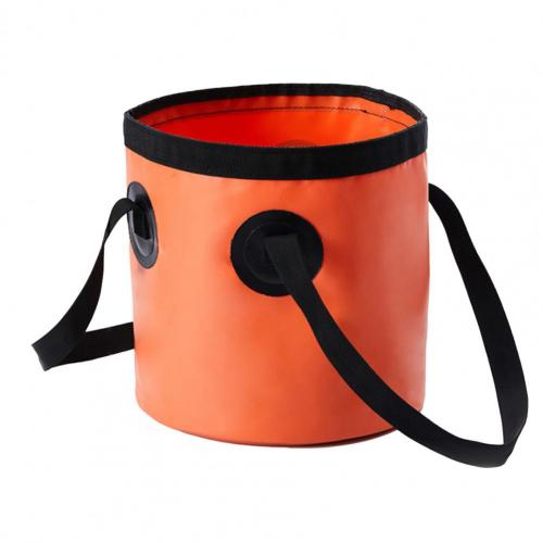 Cubo plegable de gran capacidad de 10L/20L, contenedor de almacenamiento de agua para viaje, Picnic y Camping, impermeable de PU: Orange 20l