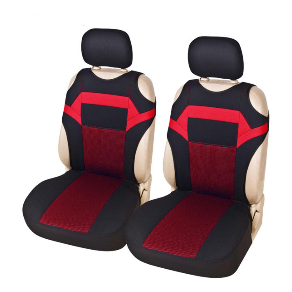 Universal Breathable 4Pcs/Set Car Front Seat Covers With Free Headrest Covers Mesh Car Interior Accessories T Shirt Type: Red