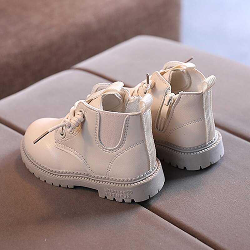 Herbst Winter Kinder Martin Stiefel Zipper Gummi Gleitschutz Baby Schuhe PU Leder Wasserdicht Kinder Schnee Stiefel für Mädchen Jungen