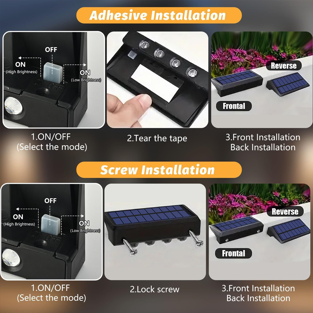 Luces solares de pared para exteriores, luces de cubierta impermeables para valla exterior, luces solares para patio trasero, valla de pared, cubierta, canalón, porche