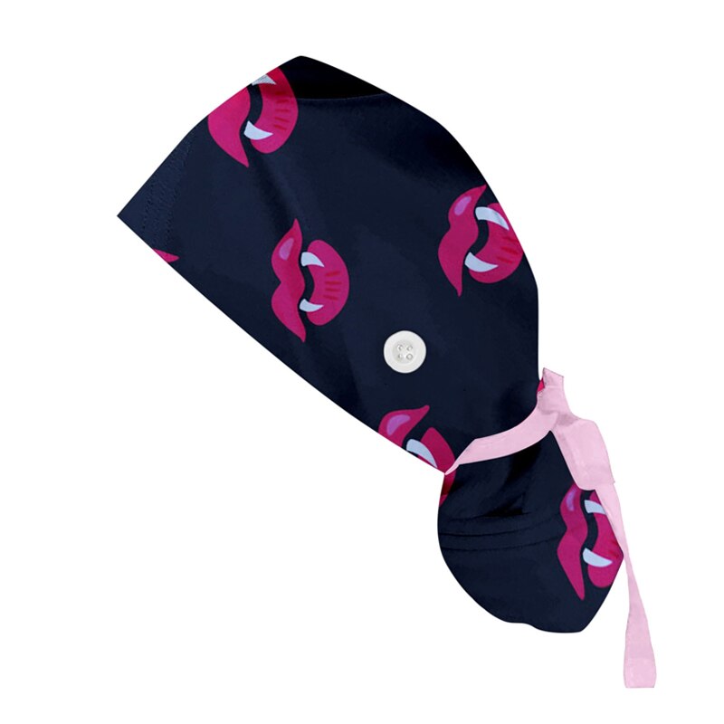 Gorro de algodón con botones para hombre y mujer, estampado, accesorios para uniforme de enfermera, tienda de mascotas, gorro quirúrgico para trabajo de laboratorio de Chef: 11