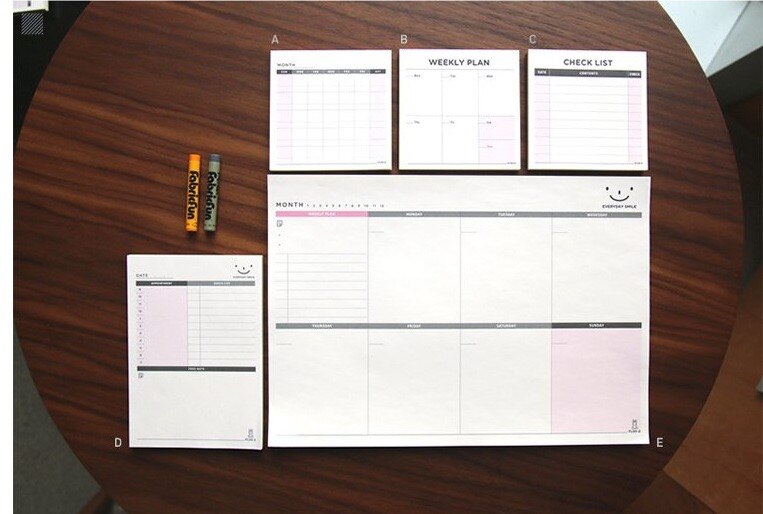 60 sider simpelt kontor skoleartikler papirvarer notesbog notat rives ugentlig månedlig arbejdsplan skema notesblok: Smil ugentligt
