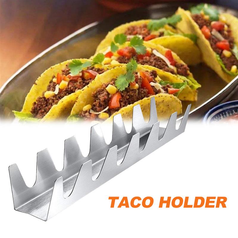 Soporte para tacos de acero inoxidable, soporte y práctico para horno, lavavajillas, restaurante, accesorios de cocina, herramientas