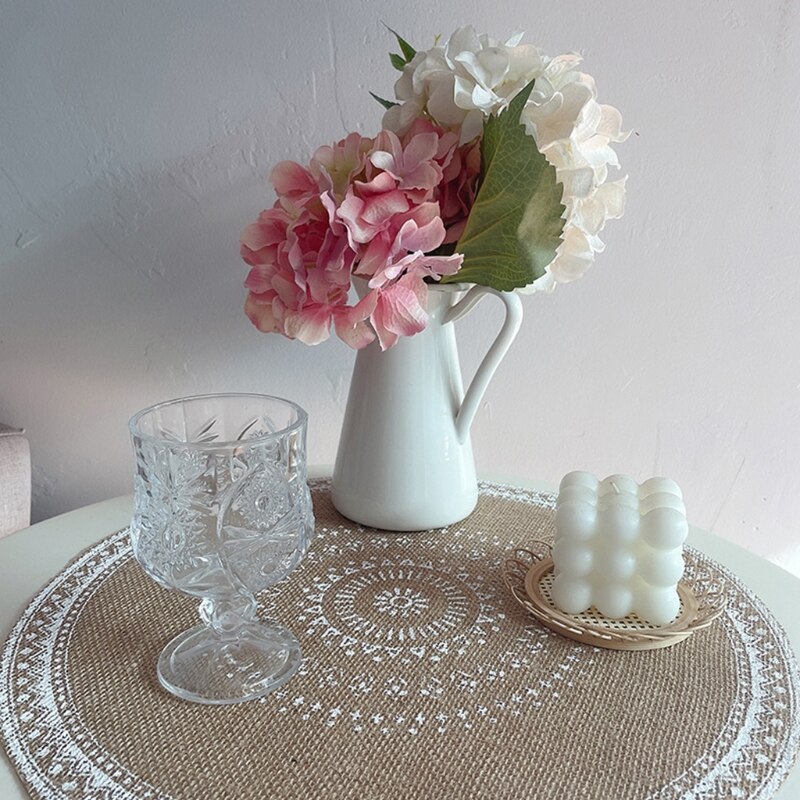 Napperon rond tissé en macramé, napperon rond, bohème, glands, tapis de Table, tasse, assiette, dessous de verre, directe