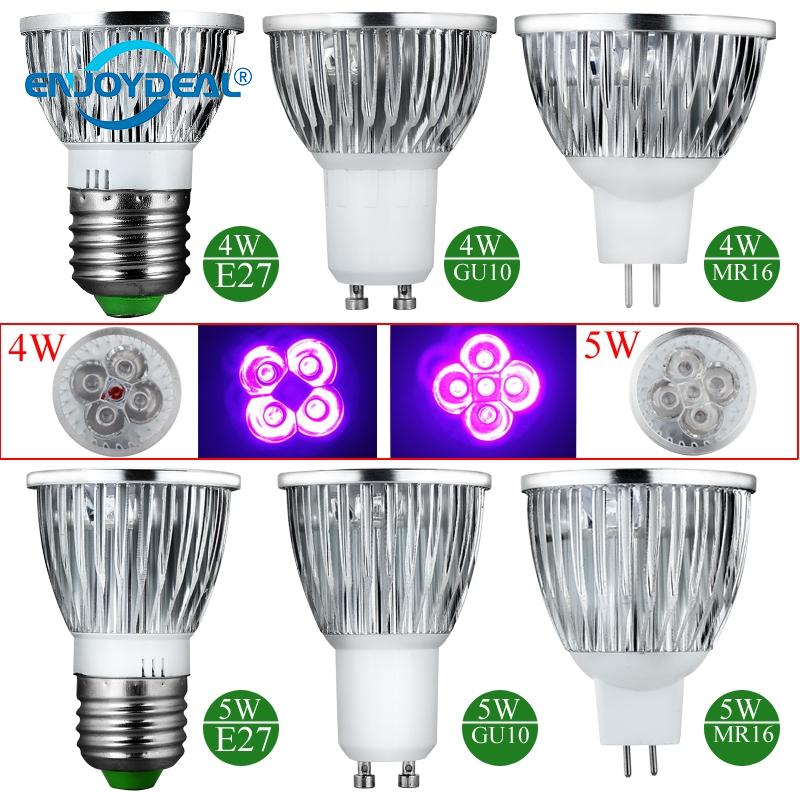 Low Power 4W 5W E27 GU10 MR16 Uv Led Lamp Energiebesparing Ultraviolet Licht 395-400nm Spotlight Lamp bulb Ac 85-265V/12V