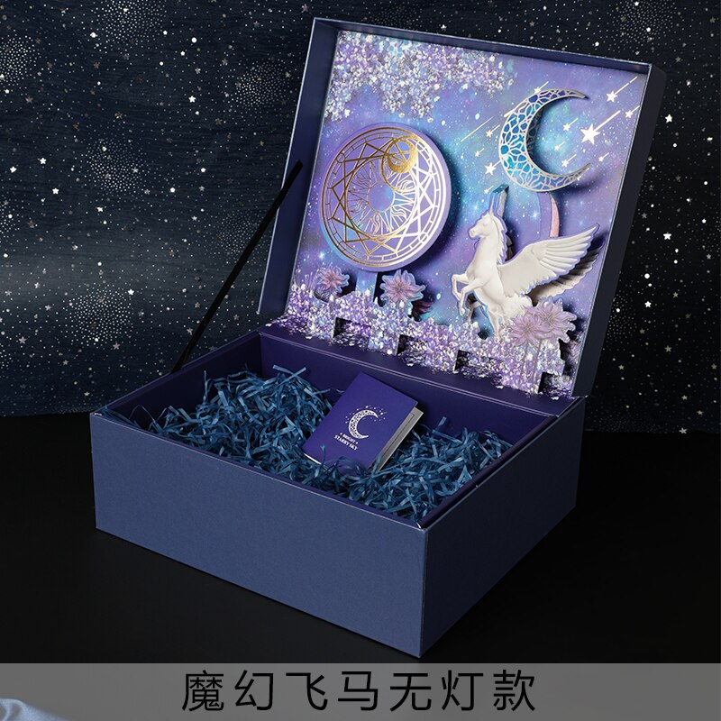 Three-dimensional box ins wind net red with hand high-end birthday packaging empty box box wedding decor: 1