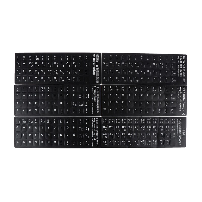 1PC Waterproof Laptop Keyboard Stickers Portuguese/Spanish/French/Korean/Italian/Hebrew/Thai Keyboard Layout