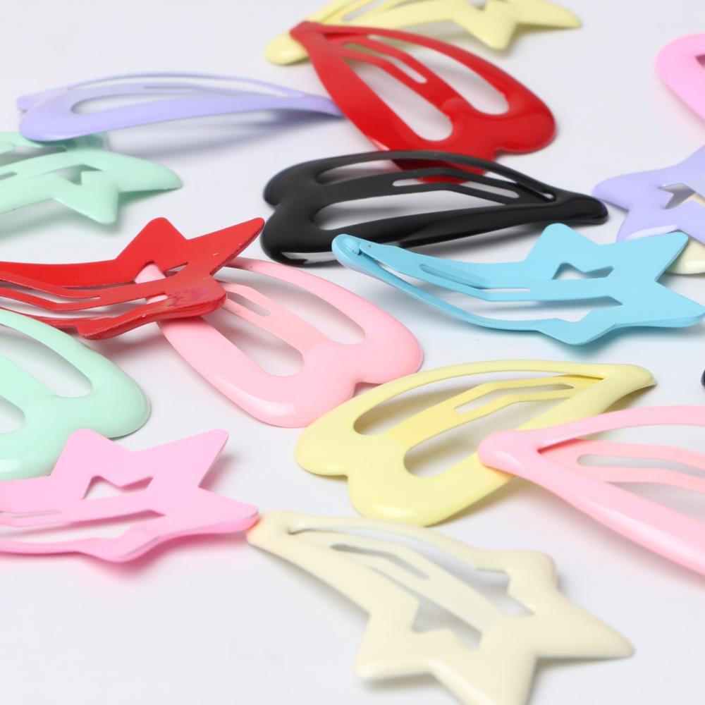 10 Uds. De pinzas para bebé para el pelo de niña y niño, accesorios para el cabello, bonitos pasadores a presión, horquillas de Color, pasador de Metal