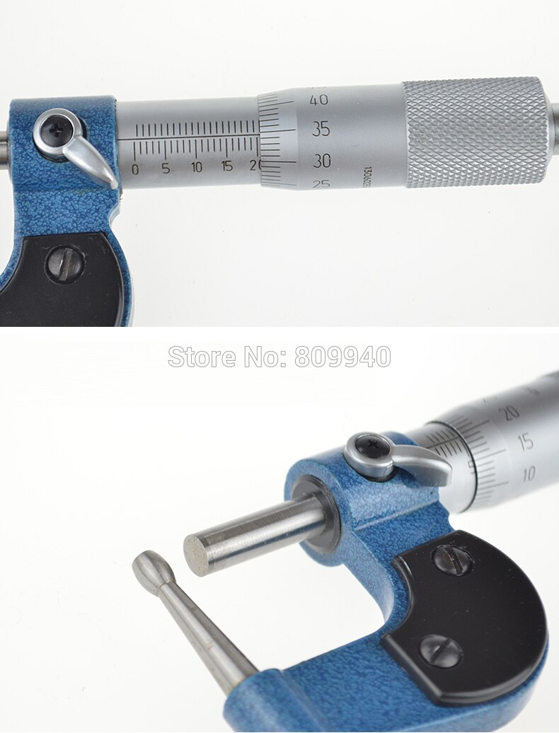 Factory Outlet 0-25mm Tube Micrometer Drum Head Thickness Micrometer Tube Wall Thickness Gauge Measuring Tools