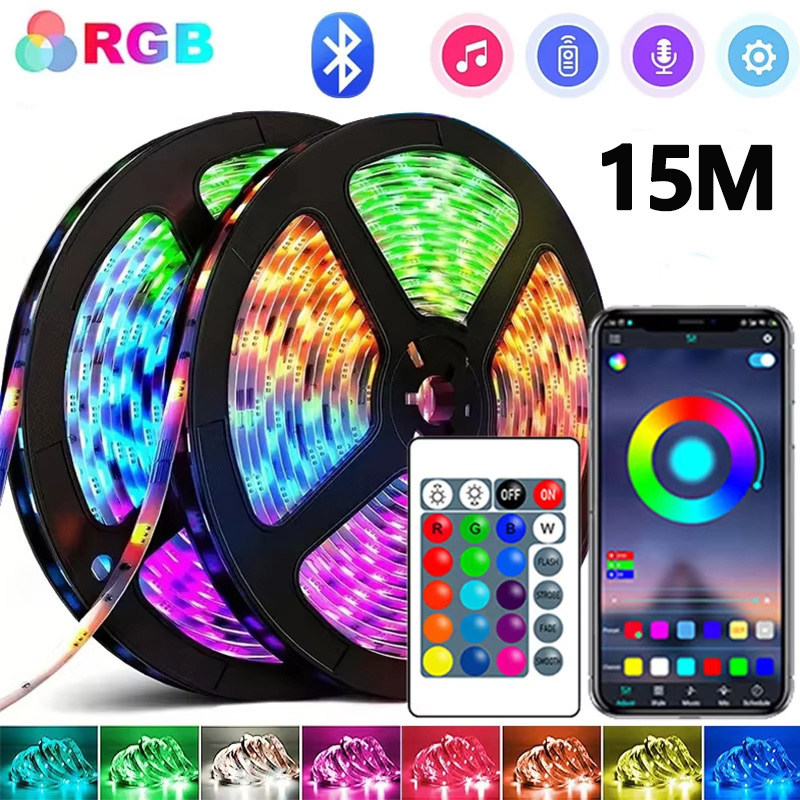 1M-30M RGB LED-striplicht Bluetooth APP Controle Kleur veranderend licht Flexibele LED-lamptape voor TV-achtergrondverlichting Kamerdecoratie: Bundle6