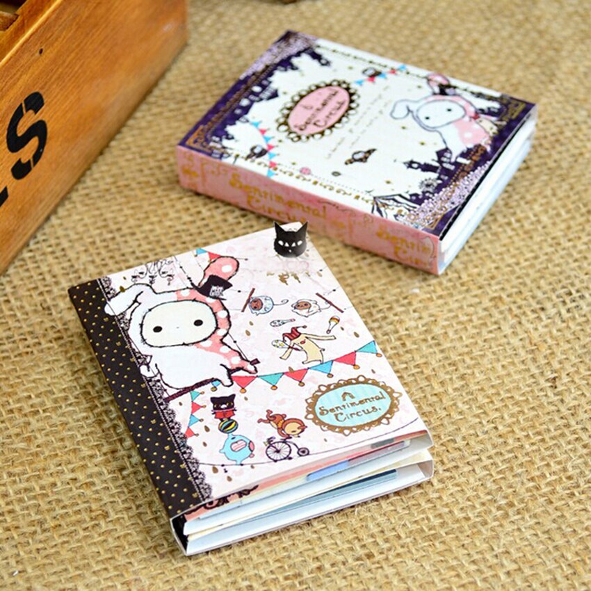 Kawaii Sentimental Circus Rabbit Notepad / Memo / 6 Fold Sticky Note Pad / Notebook Retail