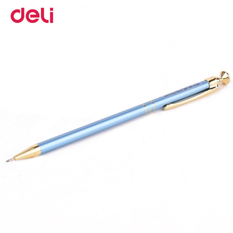 Deli 1 st skol- och kontorsmaterial pennor 0.7mm söta lysande metall mekanisk penna för skolmaterial ritpennor för barn