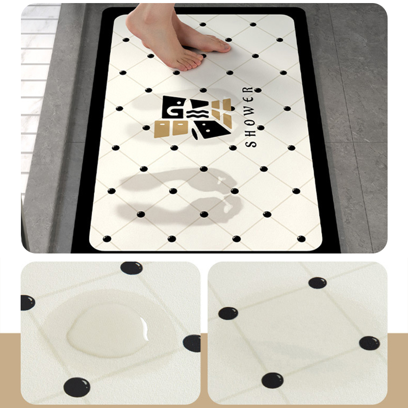 Super Absorbent Bath Mat Quick Drying Bathroom Carpet Non Slip Shower Room Floor Mats Kitchen Living Room Doormat Home Decor