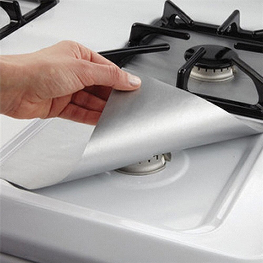 2 Stck Universal- Glas faser Herde Brenner Abdeckungen Schutz Blätter Ofen Liner Wiederverwendbare Abdeckung/Liner Folie Gas Küche Werkzeuge matt G531: B