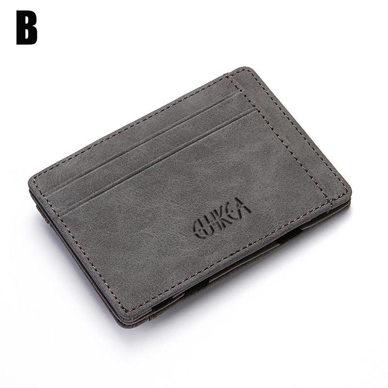 Magia Caso Do Cartão Titular do Cartão de Homens de Negócios Carteira De Couro Artificial Homens Bolsa Ocasional Carteira Zíper Da Bolsa Da Moeda do Bolso de Viagens: B grey