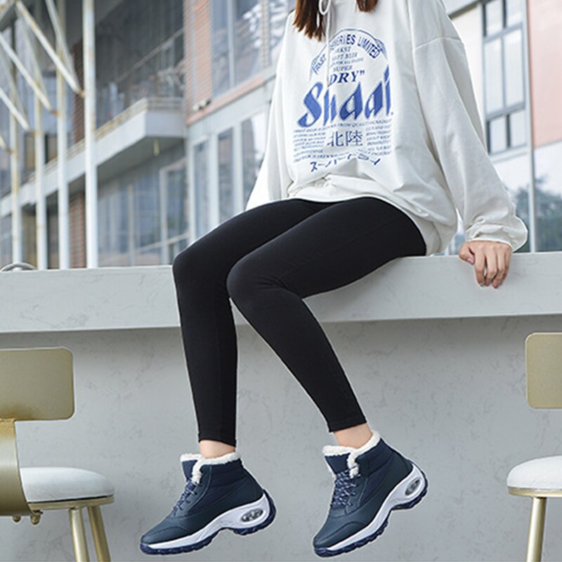 Women Boots Ankle Boots for Women Sneaker Boots Winter Boots Women Shoes Warm Plush Fur Boots Lace-up Snow Boots Female Shoes