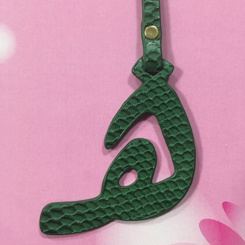 Green Ostrich Palm Tree Women BaG Accessories Python Pattern Arabic Letters Hanging Decoration For Women Bags Backpacks