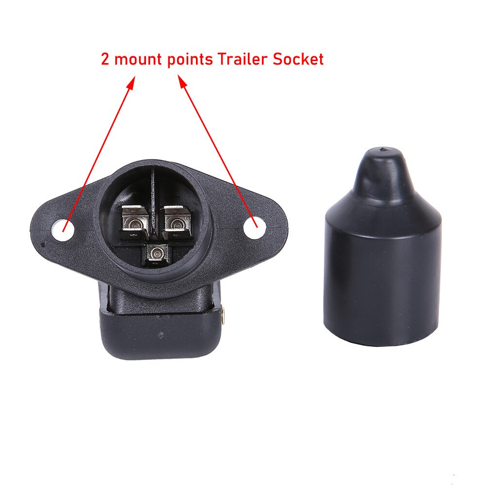 AOHEWEI 3Pin Trailer Plug Towing Socket Connector 12V Screw End 3 Way Male Female Truck Part for Electrical Caravan Vehicle: Trailer Socket 1
