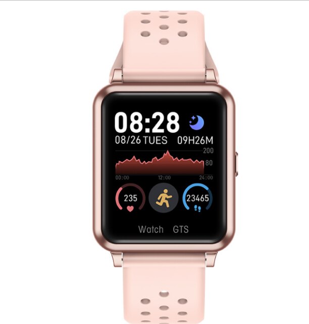 Smart Watch 1.3 Inch Smart Heart Rate Monitor Waterproof Swimming Bluetooth Watch Multiple Sports Mode Smart Monitoring Watch: Pink