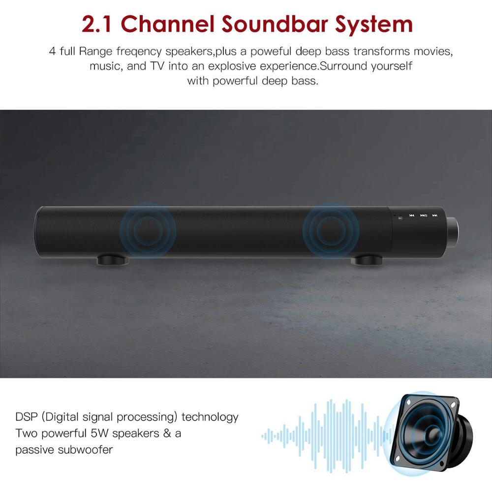 Sound Bar Bluetooth Speaker Draagbare Draadloze Subwoofer Dual Speaker Sound Player Aux/Tf Sound Bar Stereo Voor Pc en Tv