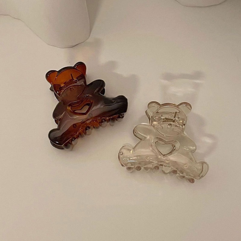 2Pc Koreaanse Kawaii Beer Haar Clip Klauw Klem Voor Vrouwen Meisjes Kids Haarspeld Krab Hoofdband Haar Washface Accessoires hoofddeksels