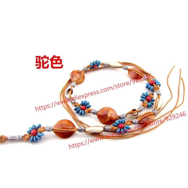 1pcs/lot camel dark brown waxed rope with beads st... – Grandado