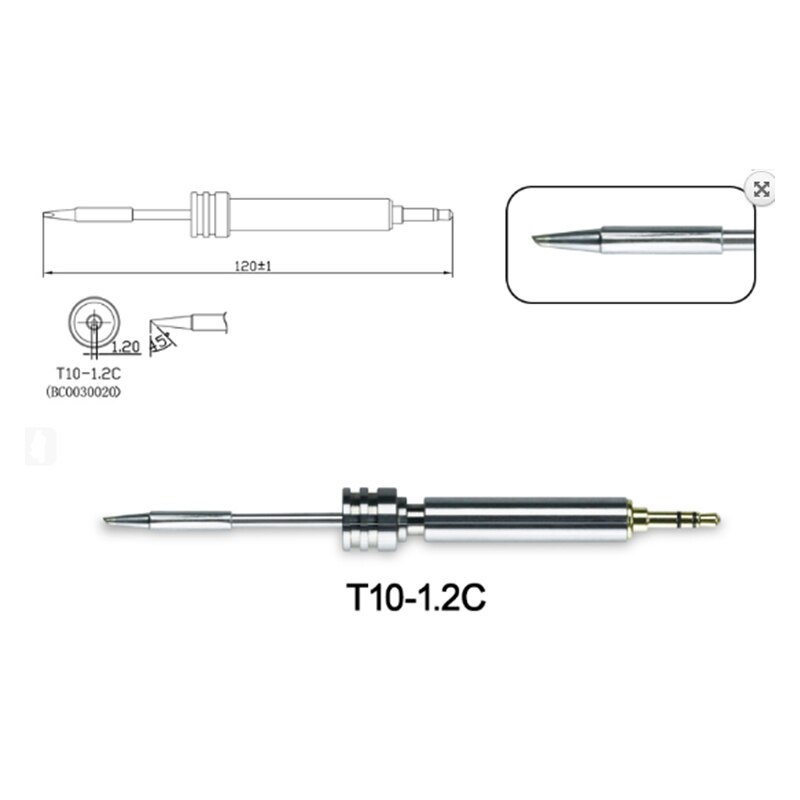Atten draagbare gt usb soldeerbout: T10-1.2c tips