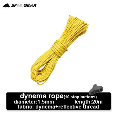 3F UL Gear – cordes réfléchissantes pour tente ou bâche, 4mm/2mm/1.5mm de diamètre, 2m/4m/20m: 20m dnm 1.5mm Y
