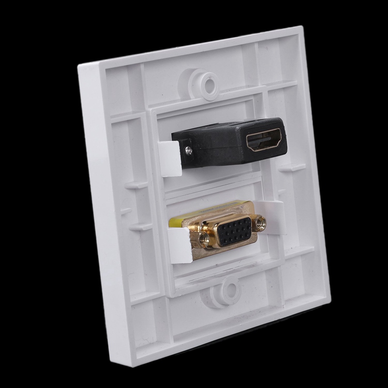 86 x 86mm wall face plate 15 hole vga outlet + hdmi with extended wire socket media assorted panel front panel