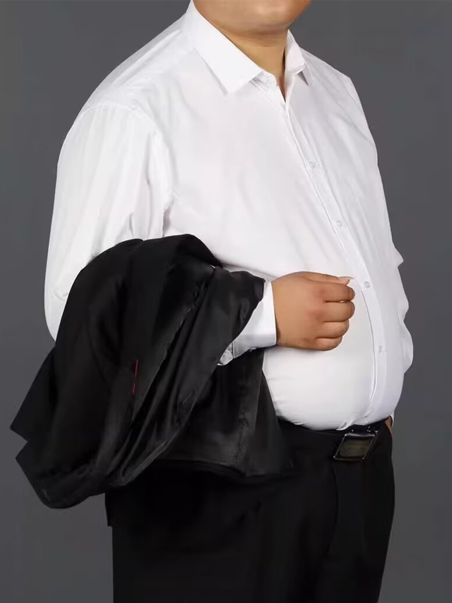 Plus Size 11XL 10XL 9XL Men's Social Shirt Long Sleeve Slim Fit Business Classic Basic White Formal Dress Shirts Man Clothes