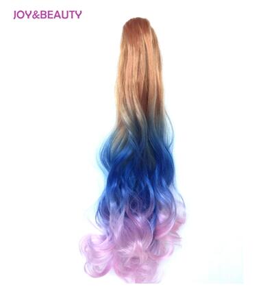 JOY & BEAUTY-coleta de fibra sintética de alta temperatura, coleta ondulada larga, Color ombré, 22 pulgadas, pinza para extensión de cabello: F1 / burg