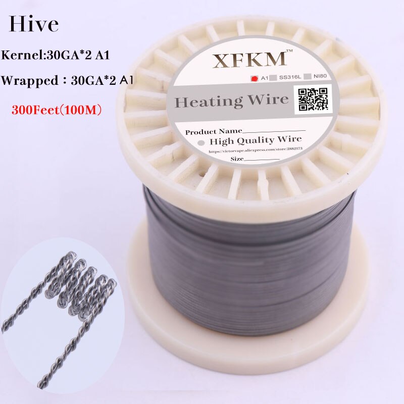 XFKM 300Feet(100M)/roll Alien Clapton Tiger Fused Wire heating wire for RDA RBA Rebuildable Atomizer Vaporizer coils: hive 100m