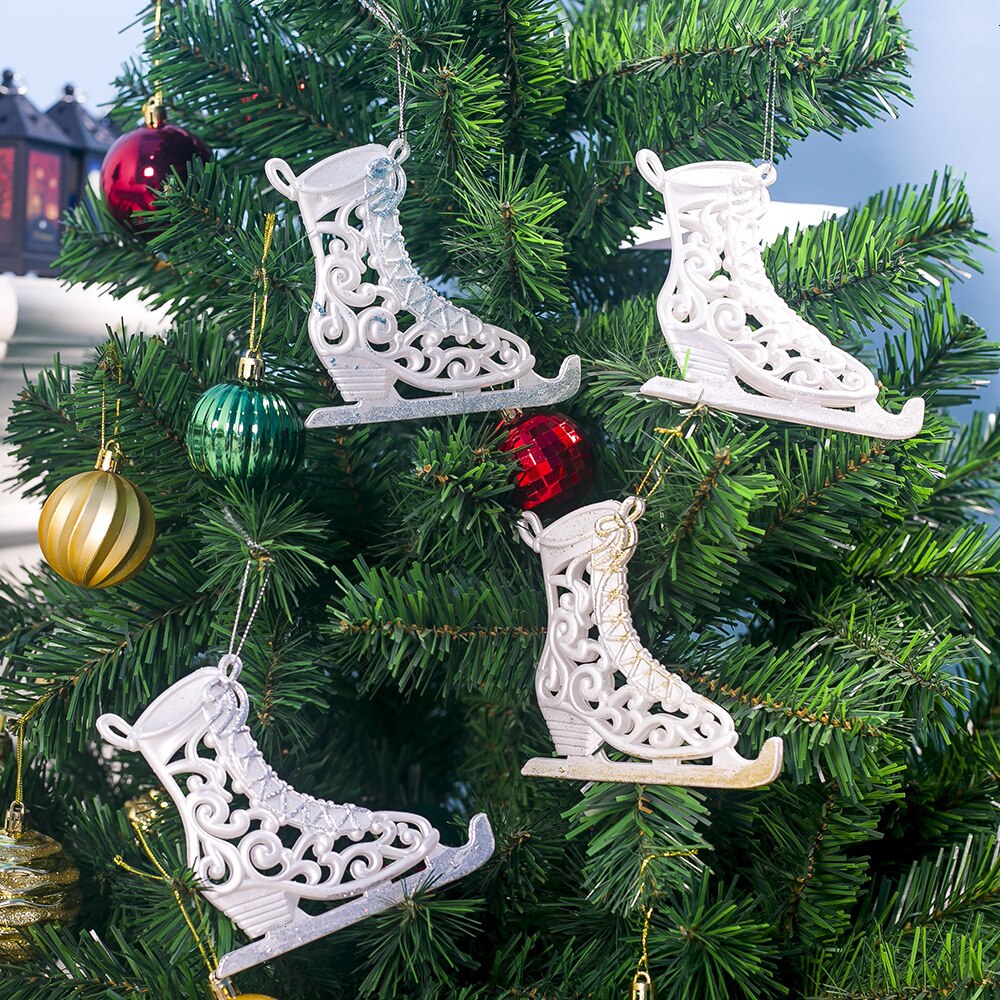 1 stk 12*11.5cm akryl afstøvning juleskøjte vedhæng træ hængende ornament dekoration juleårs fest indretning til hjemmet 62893