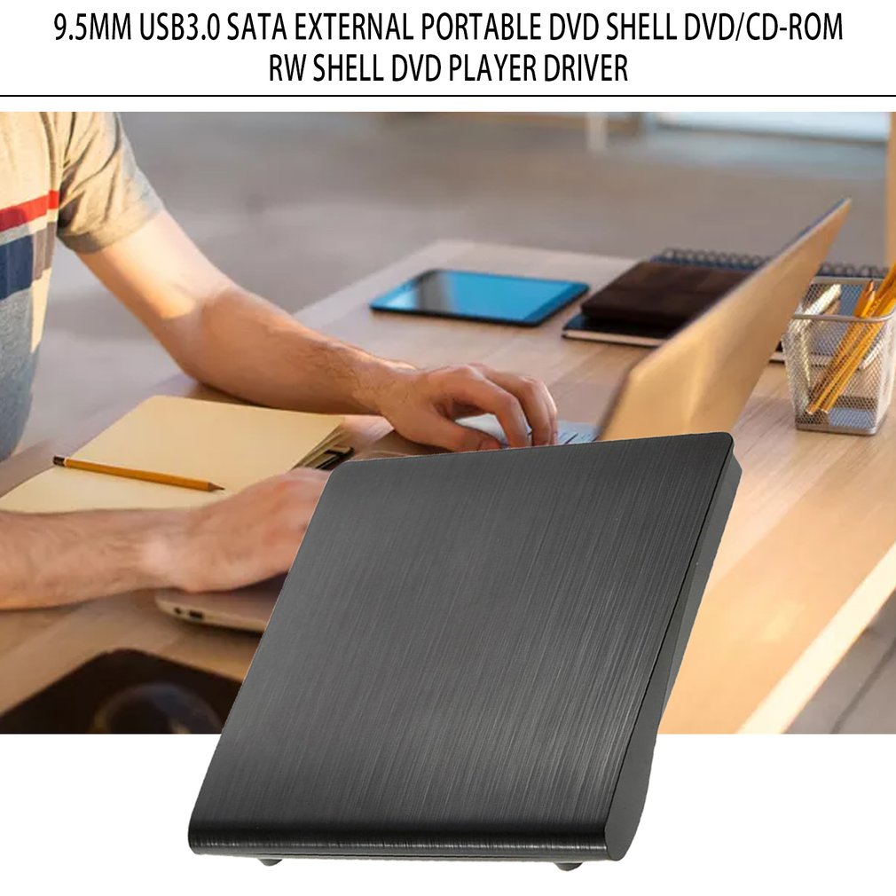 9.5mm dvd / cd-rom rw dvd-stationbehuizing usb 3.0 sata-behuizing draagbare dvd-behuizing voor macbook pc laptop universele dvd-stationbehuizing