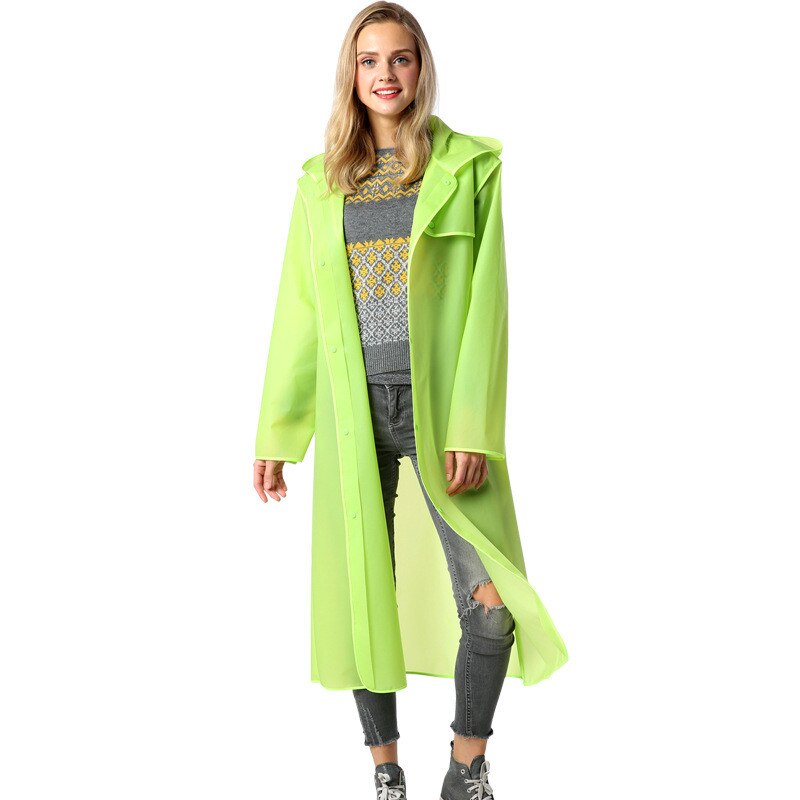 Adulte hommes femmes long eva épais vêtements de pluie universel imperméable poncho randonnée randonnée imperméable à capuche