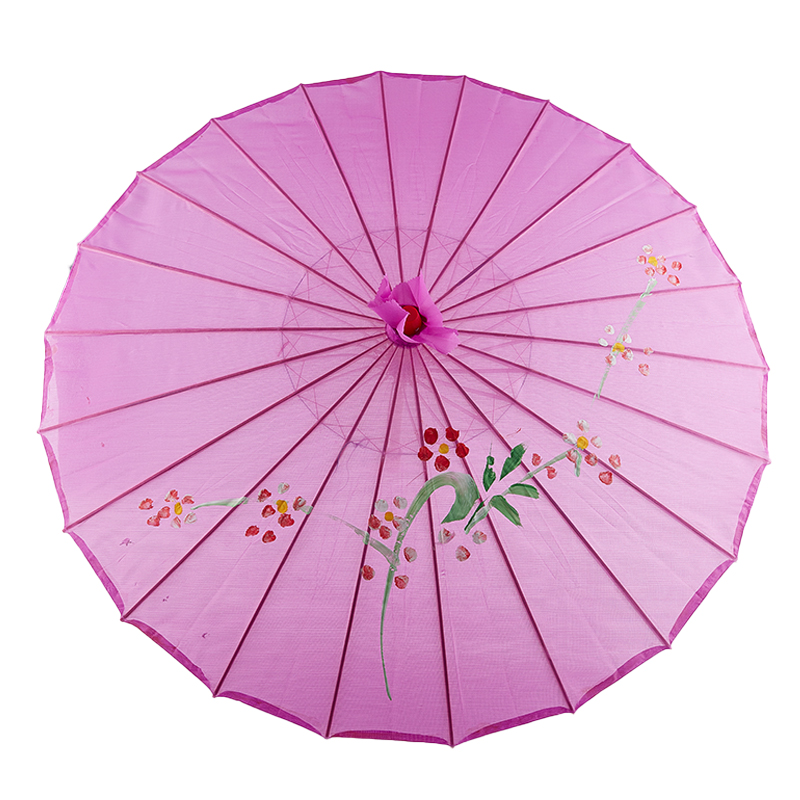 Paraguas de tela de seda de 82/84cm para mujer, flores de cerezo japonesas, paraguas de baile antiguo, paraguas decorativo de papel de aceite de estilo chino