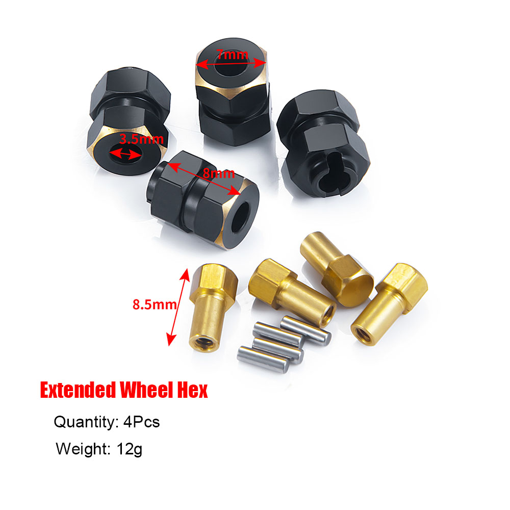 MIBIDAO-cubierta diferencial de latón, nudillo de dirección, adaptador hexagonal, acoplador de peso para Axial SCX24 1/24 RC, piezas de mejora de coche, accesorios: Azul marino