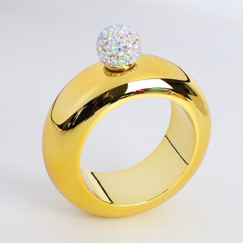 3.5oz armbanden heupfles roestvrij staal alcohol whisky wodka heupfles fles drinkgerei: Goud