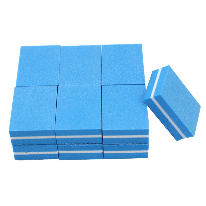 100pcs Mini Nail Buffer Block Sponge Small Nail File Sanding Sandpaper Nail Polish Polisher Nail Art Files Double Side Manicure: Blue