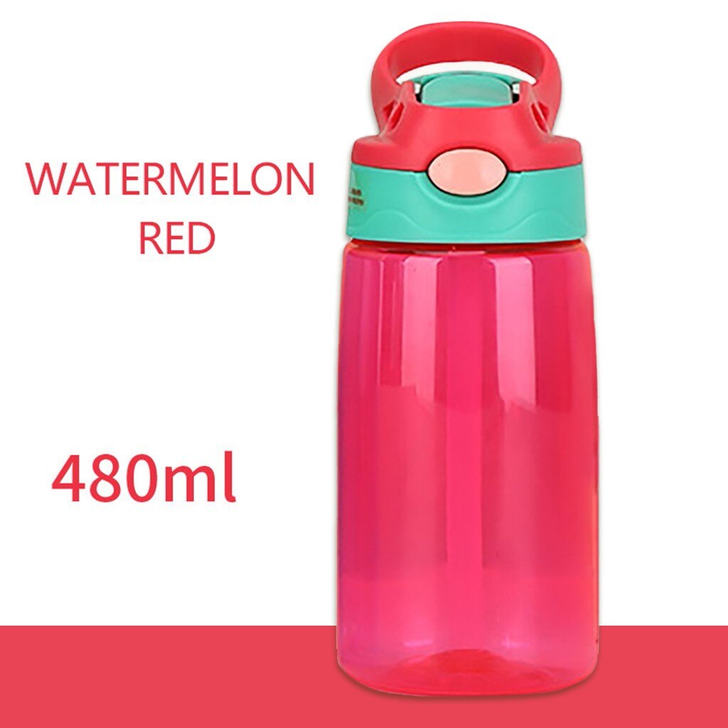 25 #480Ml Kinderen Waterfles Met Stro Deksel En Handvat Gebruik Voor School Kinderen Fles Kinderen Ketel draagbare Bidon: Red 