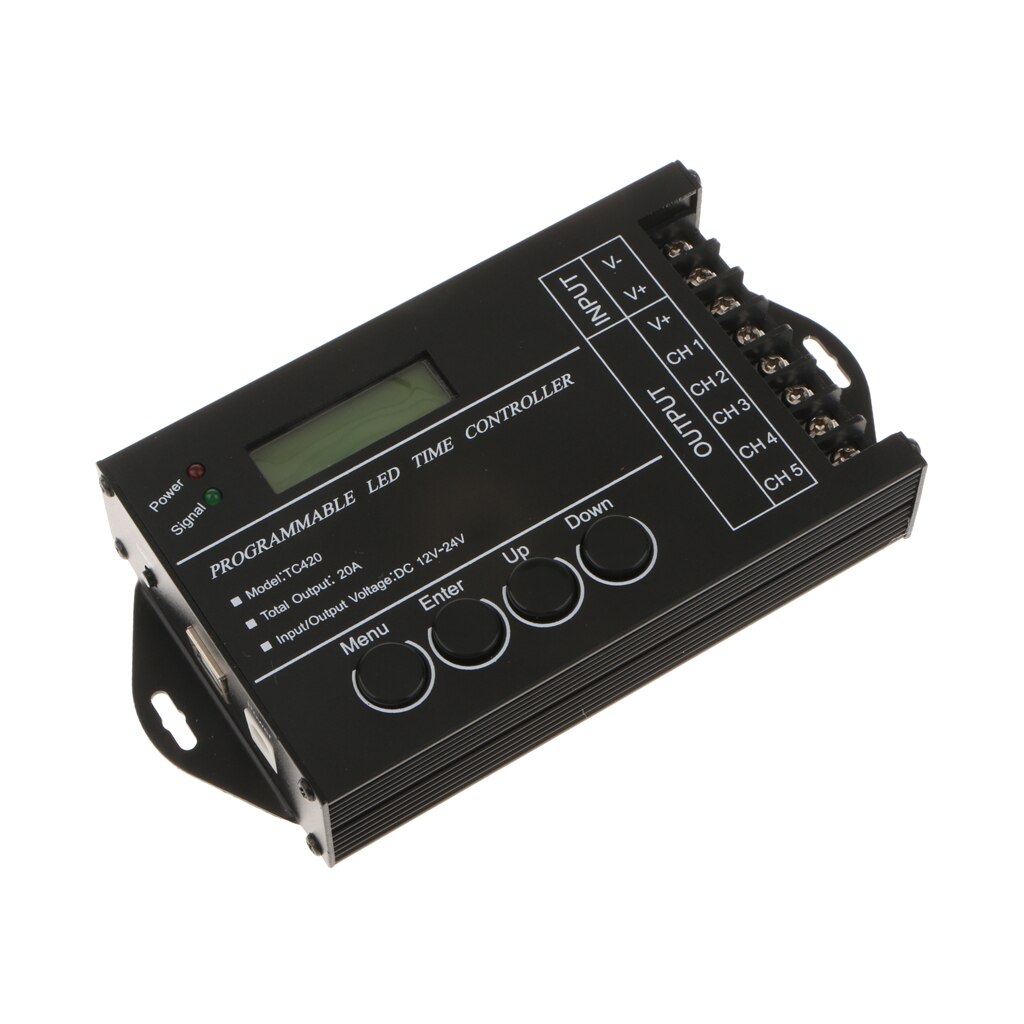 Multi-purpose 5 Channel LED Programmable Time Controller Dimmer 20A DC12-24V