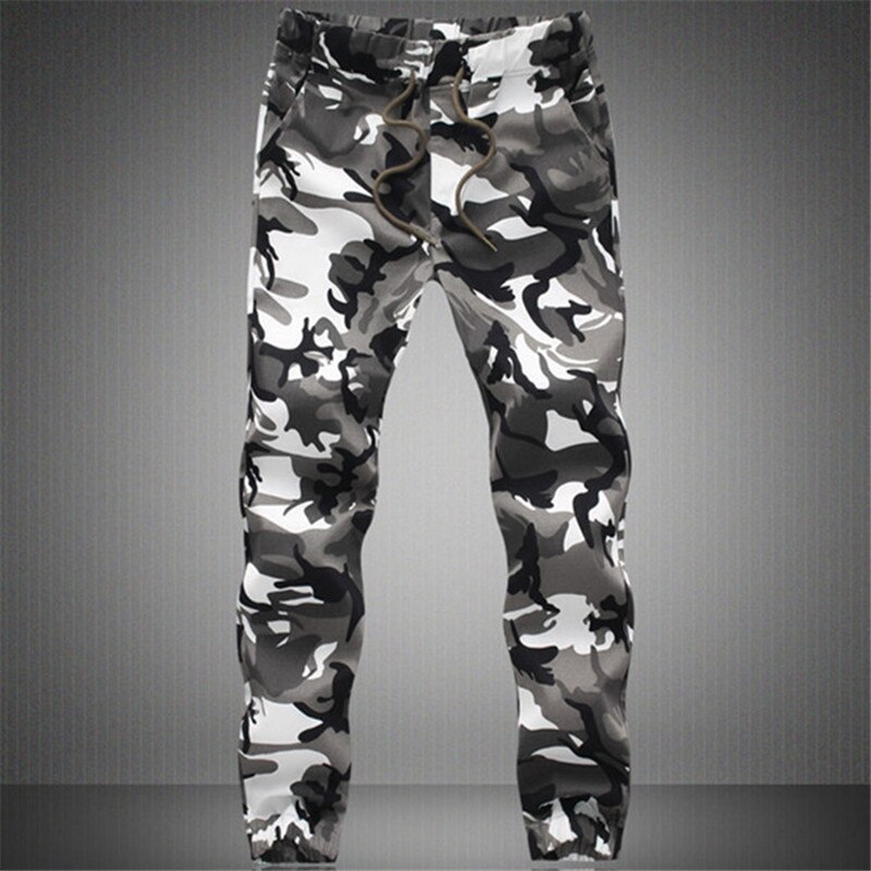 Pantalones camuflados para hombres, pantalones militares informales del ejército, estilo Hip Hop, a la , prendas de vestir, Camuflaje, para correr,: White Camo / M