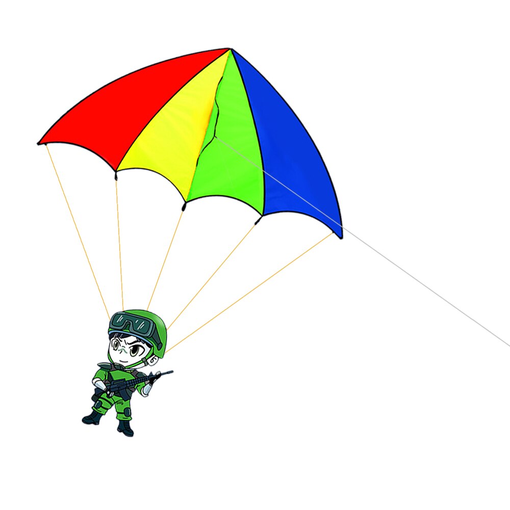 Bunter cartoon-fallschirmdrachen outdoor-sport einleiner-drachen mit 30m flugleinen für kinder und erwachsene camping-drachen