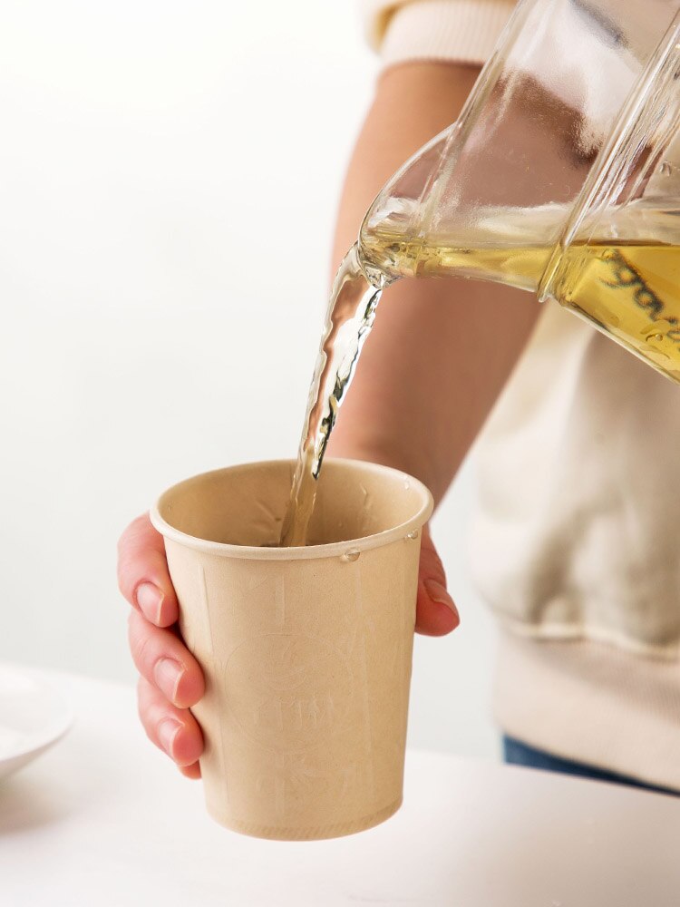 40 Stks/pak Bamboevezel Huishoudelijke Papier Cups Wegwerp Koffie Kopje Thee Cup Feestartikelen