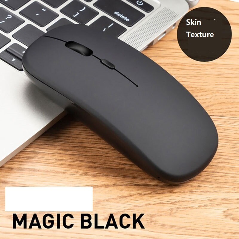 2.4G Wireless Mouse USB Rechargeable Mouse Silent Mute Office Mice Backlit Mouse Optical Ergonomic Gaming Mouse: black